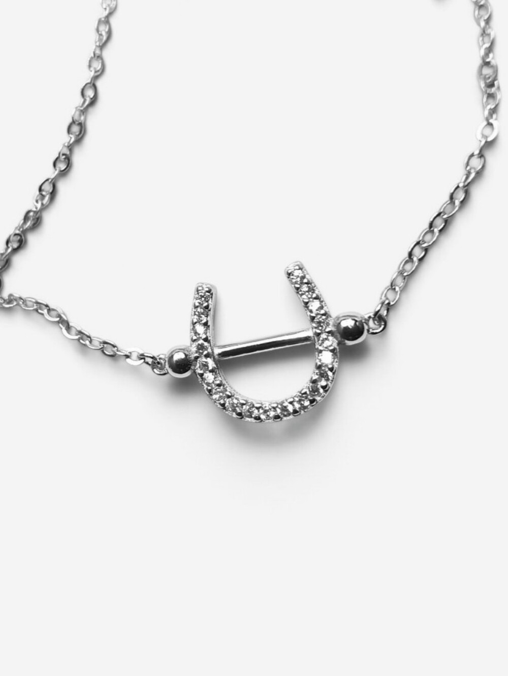 925 Silver Cubic Zirconia Horseshoe Bracelet, NWOT - Great Gift 🎁